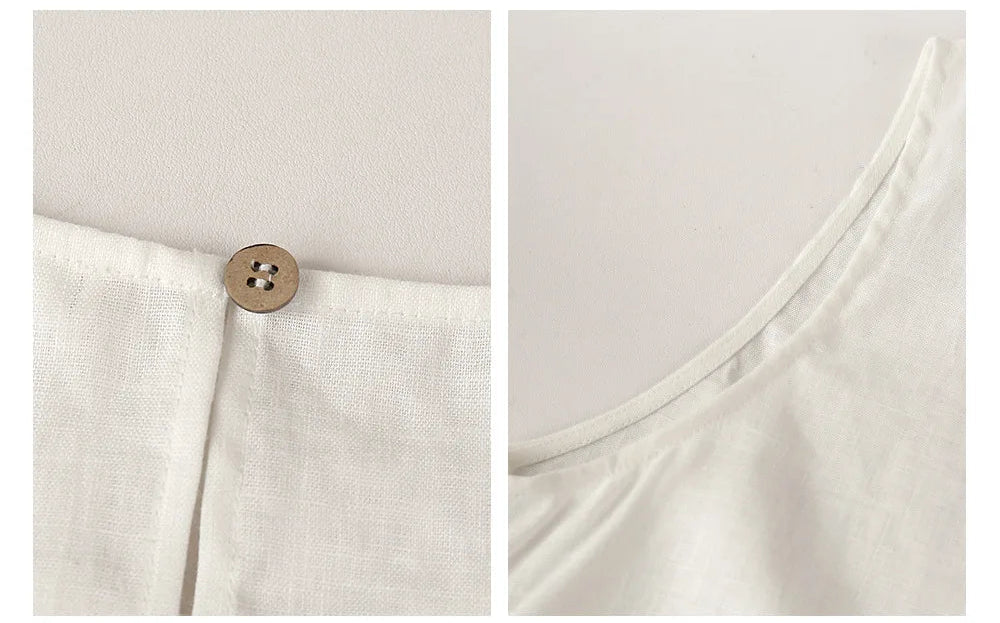 Linen Sleeveless O-Neck Casual Top