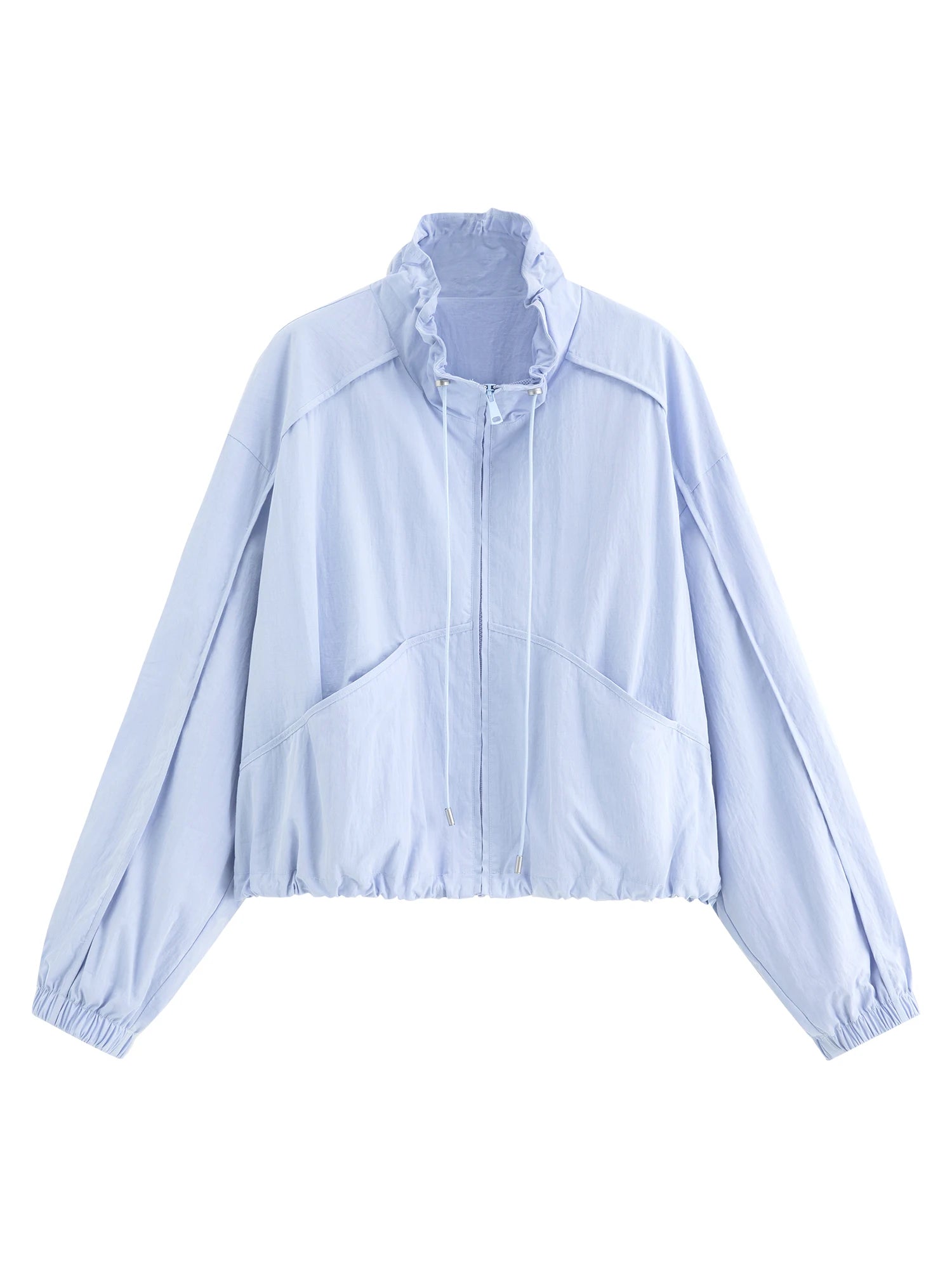 Stand-Collar Single-Breasted Short Jacket