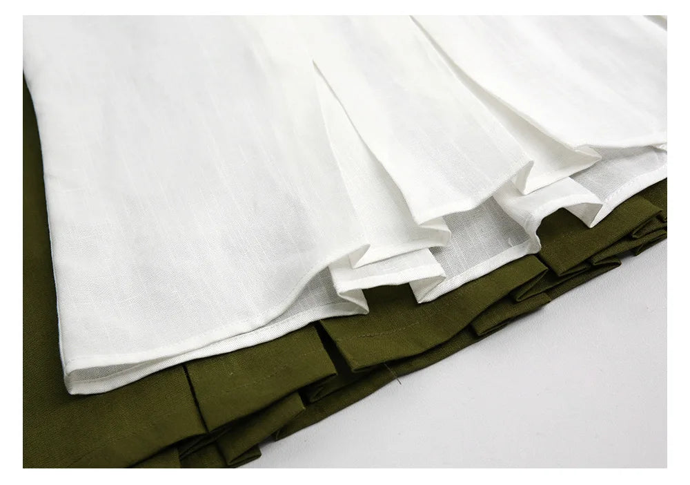 Ruched Linen Sleeveless Vest Top