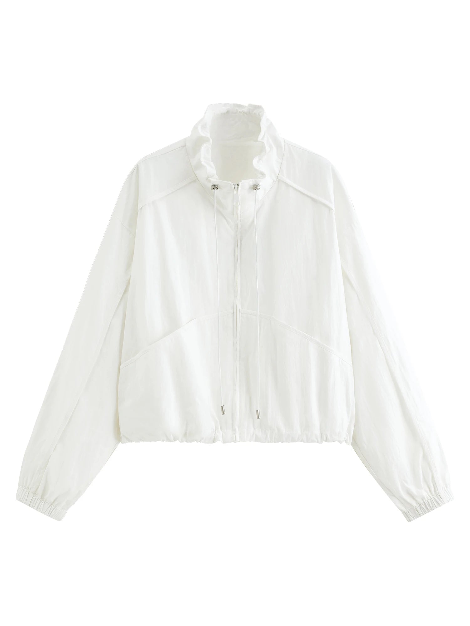Stand-Collar Single-Breasted Short Jacket