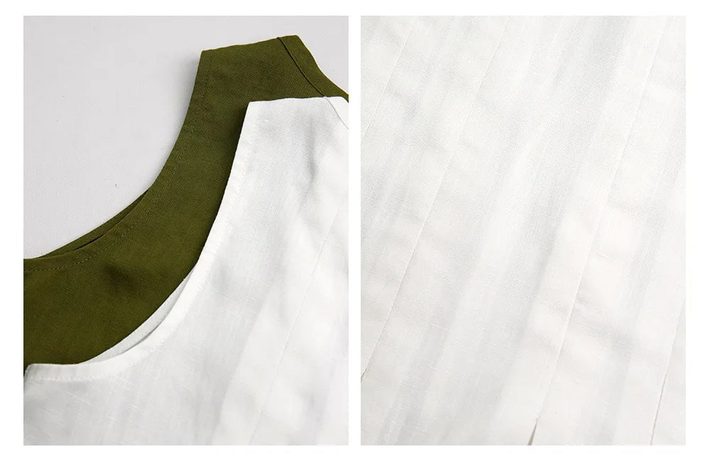 Ruched Linen Sleeveless Vest Top